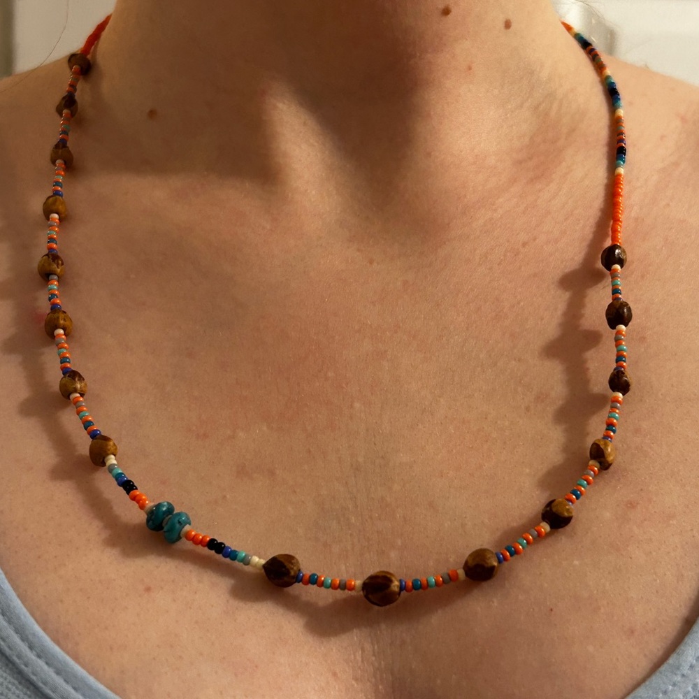 Colorful Beaded Drop Necklace 🌈 - Picture 3 of 5
